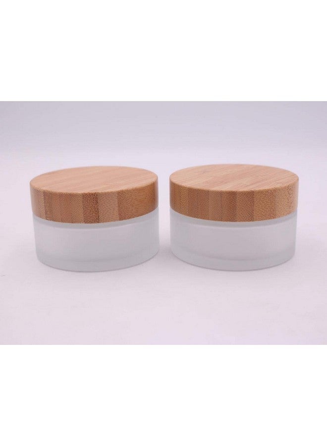 شينج زي زجاجة كريم تجميل من XINGZI سعة 100 جرام/100 مل/3.4 أونصة، وعاء كريم وجه زجاجي قابل لإعادة التعبئة، حاوية مستحضرات تجميل بأغطية من الخيزران وبطانات داخلية للسفر، عينة ظلال عيون، زيوت عطرية، اصنعها بنفسك - Image 5