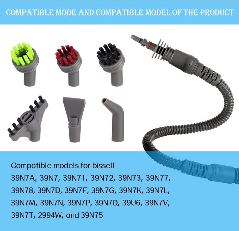 Sionlan 32.8in Steam Extension Hose Replacement Parts Compatible with Bissell SteamShot Hard Surface Cleaner, High Temperature Resistant Plastic, Gray, 1 Pack - Image 2