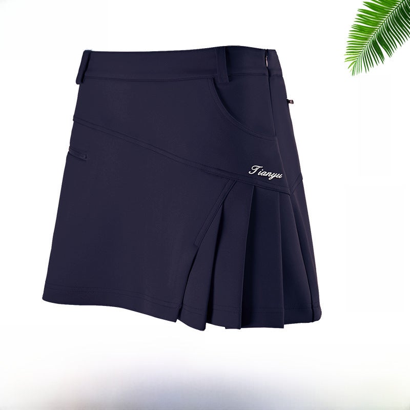 Generic Summer Golf Skirt with Built-in Shorts Navy  - Image 5