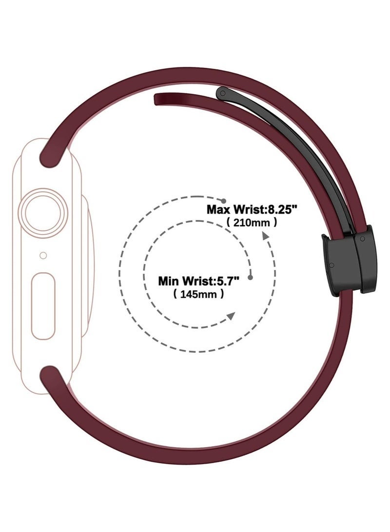 DUSALA Magnetic Silicone Watch Band 42mm/44mm Quick Release Strap for Men & Women Soft Skin Friendly Sport Replacement Band for Smartwatch & Analog Watches Durable, Waterproof, Magnetic Folding Clasp for All-Day Comfort - Image 4