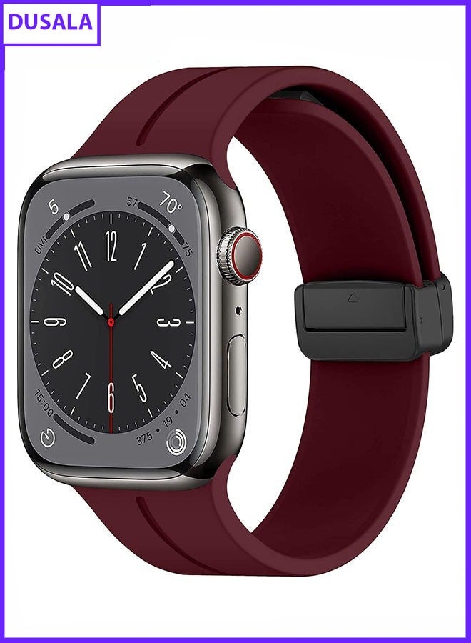 DUSALA Magnetic Silicone Watch Band 42mm/44mm Quick Release Strap for Men & Women Soft Skin Friendly Sport Replacement Band for Smartwatch & Analog Watches Durable, Waterproof, Magnetic Folding Clasp for All-Day Comfort - Image 1