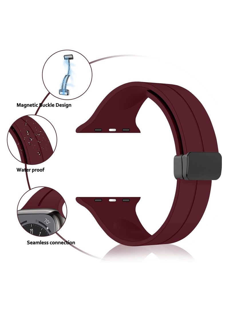 DUSALA Magnetic Silicone Watch Band 42mm/44mm Quick Release Strap for Men & Women Soft Skin Friendly Sport Replacement Band for Smartwatch & Analog Watches Durable, Waterproof, Magnetic Folding Clasp for All-Day Comfort - Image 3