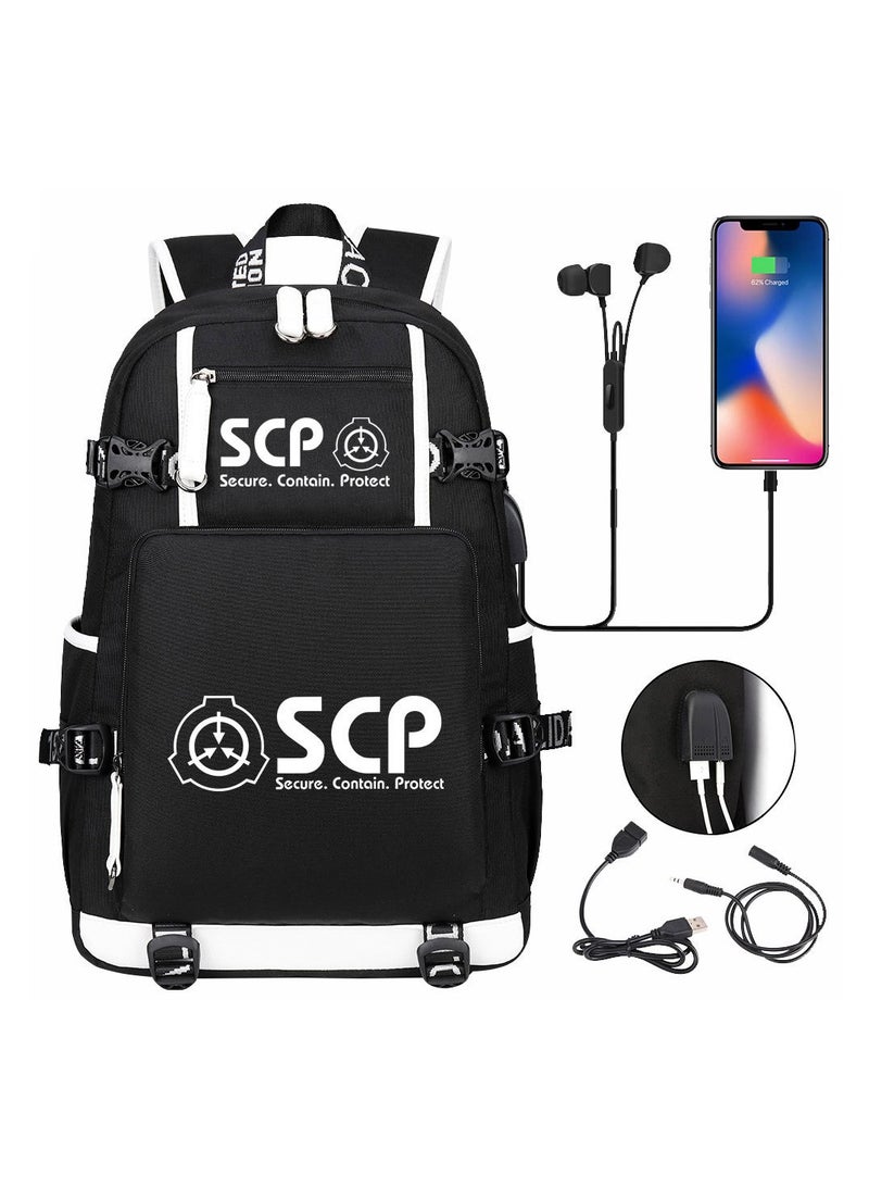 USB Print Youth Casual Travel Backpack