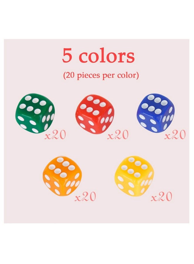 PowerKing 100-Count Premium 16mm Multicolor Dice Set (5 Colors) - Standard Size, Durable Acrylic - Perfect for Board Games, Classroom Learning, and Group Events - Image 5