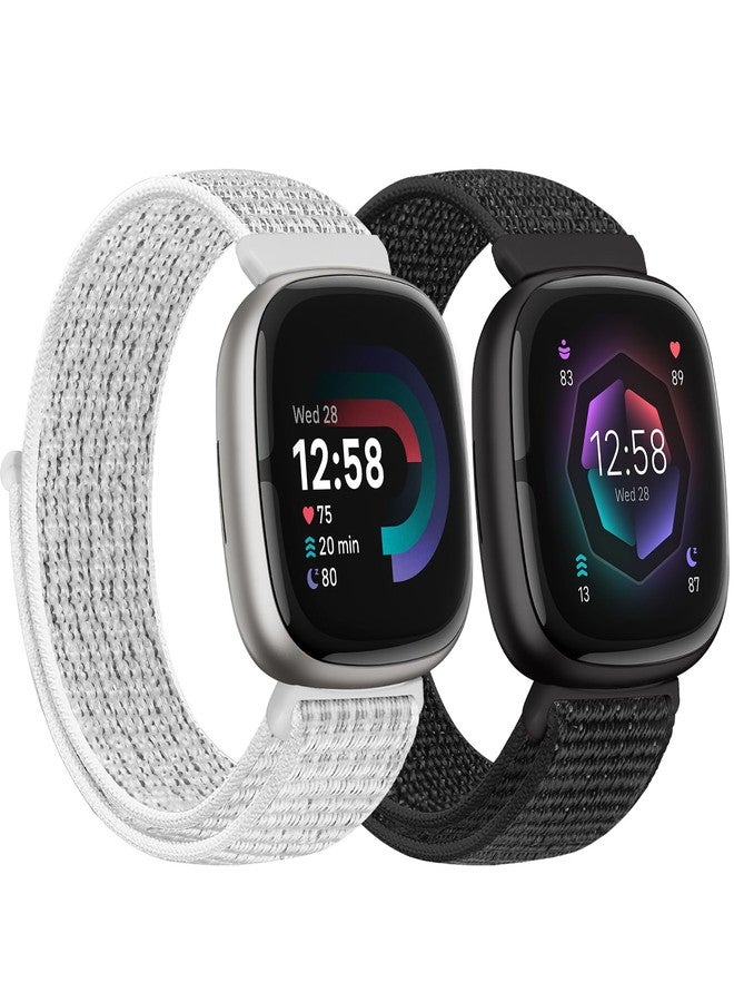 AVOD Nylon Bands Compatible with Fitbit Versa 4/Sense 2/Versa 3/Fitbit Sense, Soft Breathable Sport Adjustable Replacement Strap Women Man Wristband Accessories - Image 1