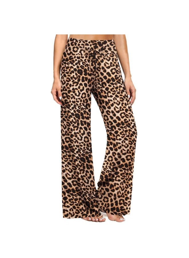 ZOOSIXX Buttery Soft Black Pajama Pants for Women, Plaid Comfy Casual Lounge Pajama Bottoms, Wild Cheetah-1, XL - Image 1