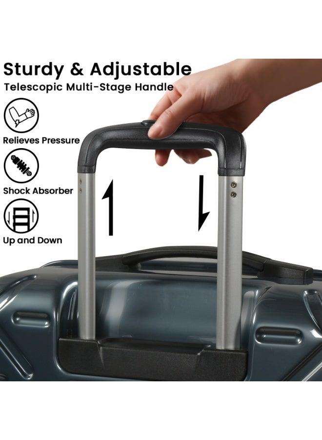 إيمينينت مجموعة حقائب سفر بعجلات للجنسين من ماكرولون خفيفة الوزن مع قفل ،  قطع، بعجلات مزدوجة صامتة، لون جرافيتي - Image 4