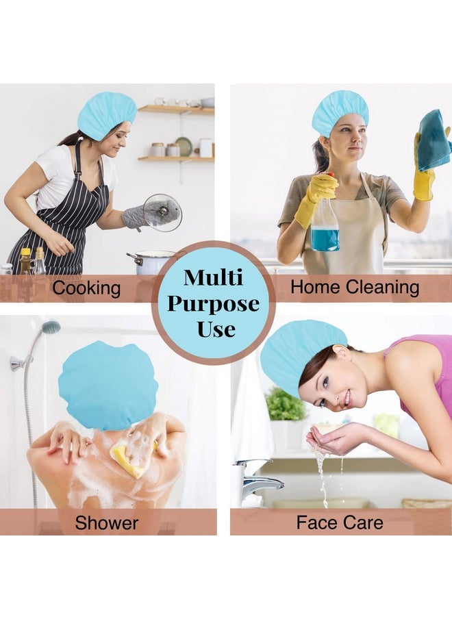 BodyHerbals BodyHerbals Reusable & Water Proof Shower Caps (Pack Of 3 ) in a Beautiful Zip Bag For Women & Men| Shower Caps -For Homes Spas, Salons, Hair Treatments & Hotels |Travel Essential|Elastic & Free size  - Image 5