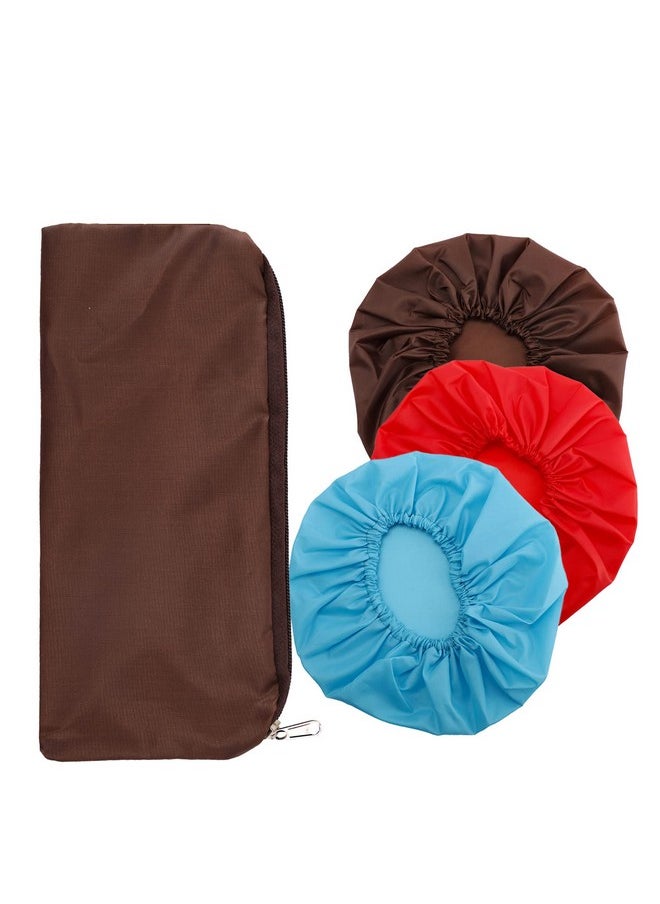 BodyHerbals BodyHerbals Reusable & Water Proof Shower Caps (Pack Of 3 ) in a Beautiful Zip Bag For Women & Men| Shower Caps -For Homes Spas, Salons, Hair Treatments & Hotels |Travel Essential|Elastic & Free size  - Image 1