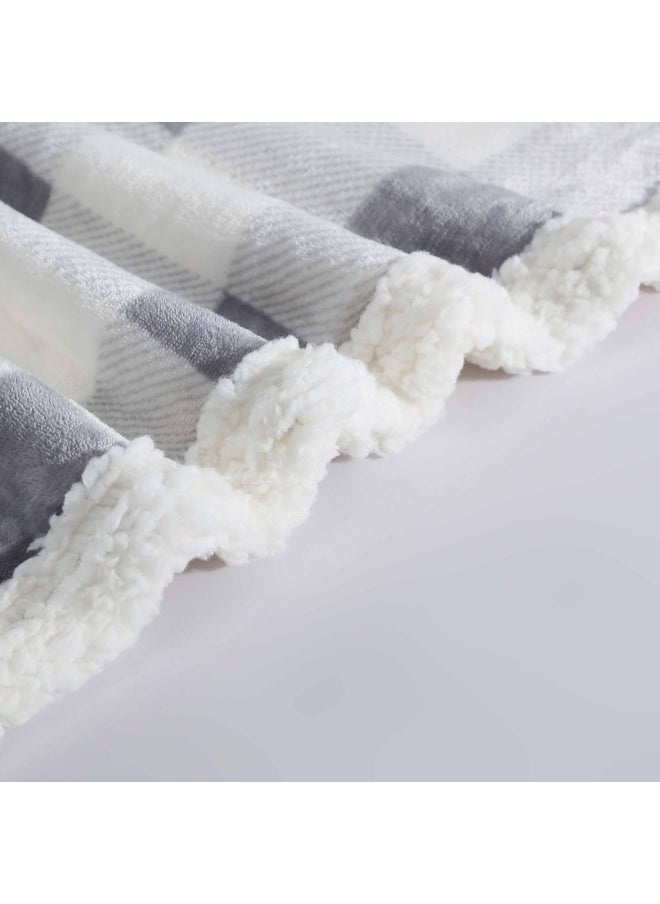 Eddie Bauer - Ultra Plush Collection Throw Blanket Reversible Sherpa Fleece Cover Soft And Cozy Perfect For Bed Or Couch Mountain Grey - Image 1