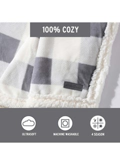 Eddie Bauer Ultra Plush Collection Throw Blanket Reversible Sherpa Fleece Cover Soft And Cozy Perfect For Bed Or Couch Mountain Grey  - Image 2