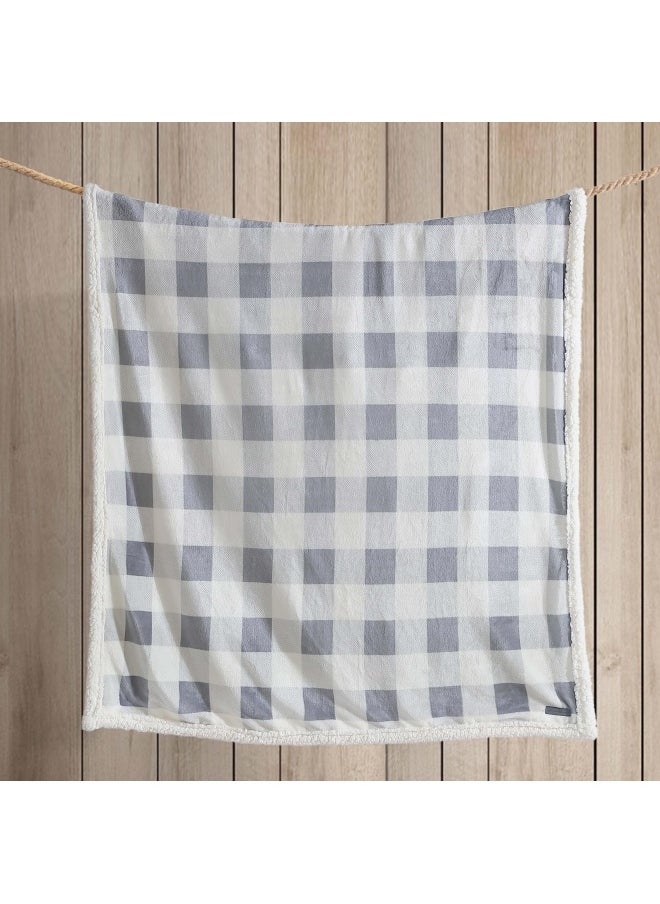 Eddie Bauer - Ultra Plush Collection Throw Blanket Reversible Sherpa Fleece Cover Soft And Cozy Perfect For Bed Or Couch Mountain Grey - Image 1