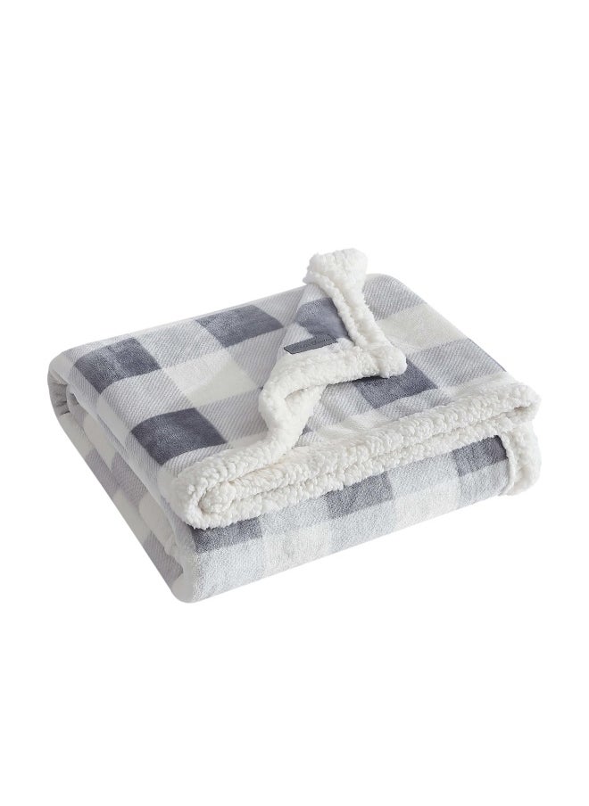 Eddie Bauer - Ultra Plush Collection Throw Blanket Reversible Sherpa Fleece Cover Soft And Cozy Perfect For Bed Or Couch Mountain Grey - Image 1