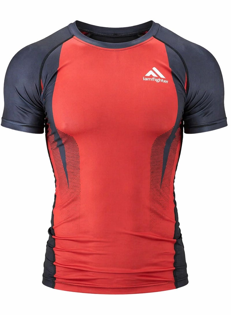 iamfighter Men’s MMA Compression Training T-Shirt – Breathable Athletic Top for Gym, CrossFit, Boxing & Combat Sports - Image 1