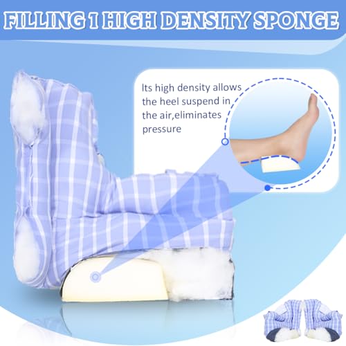 Ehucon Heel Protectors for Pressure Sores Relief - Foot Pillow for Bed Sores with 2 Straps for Healing Therapy of Heel Pain and Injury Adult Size - Image 4