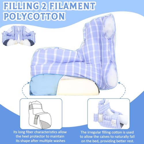 Ehucon Heel Protectors for Pressure Sores Relief - Foot Pillow for Bed Sores with 2 Straps for Healing Therapy of Heel Pain and Injury Adult Size - Image 5
