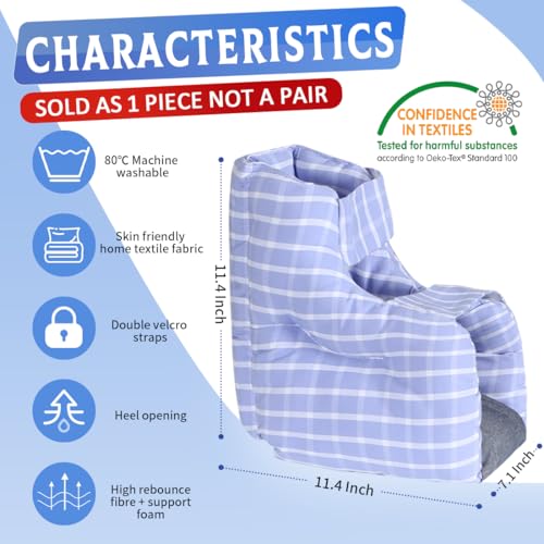 Ehucon Heel Protectors for Pressure Sores Relief - Foot Pillow for Bed Sores with 2 Straps for Healing Therapy of Heel Pain and Injury Adult Size - Image 2