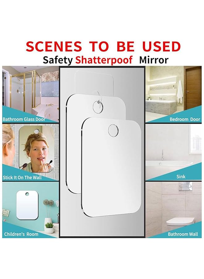 erorex Shatterproof Shower Mirror For Shaving With Hook Large 8X10.7 Inch 40 Percent Cheaper Than The Original Unbreakable Deluxe Plexiglass Makeup Mirror Bathroom Wall Hanging Portable Handheld Camping - Image 5