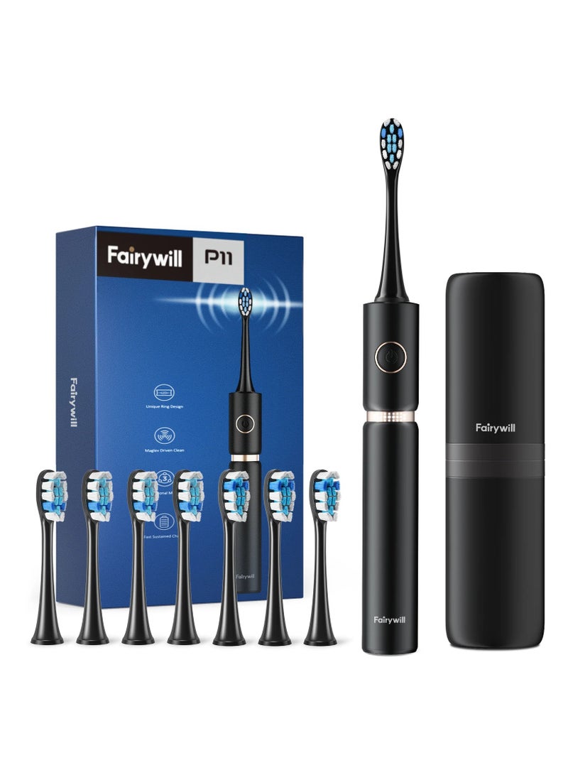 Fairywill P11 Ultrasonic Electric Toothbrush With 8 Brush Heads And Travel Case - Image 1