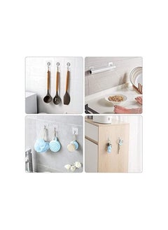 Generic Self Adhesive double sided tap Steel Wall Hooks (Pack of 20) | 1 KG Load Capacity (6 x 6 cm, Silver)  - Image 5