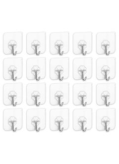 Generic Self Adhesive double sided tap Steel Wall Hooks (Pack of 20) | 1 KG Load Capacity (6 x 6 cm, Silver)  - Image 1