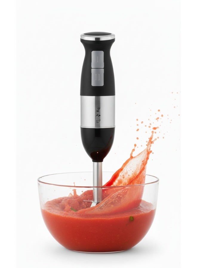 هاند بلندر يدوي كهربائي قدرة 300 واط بشفرات ستانلس ستيل قوية قابلة للفك – خلاط يدوي متعدد الاستخدامات بسرعتين مع وضع نبضي للتحكم الكامل – محرك متين للاستخدام اليومي في المطبخ – مناسب لتحضير الشوربة والصلصات وطعام الأطفال – تصميم مريح مقاوم للاهتراء وسهل التركيب والتنظيف – أداء ثابت وآمن للاستخدام المنزلي اليومي - Image 2