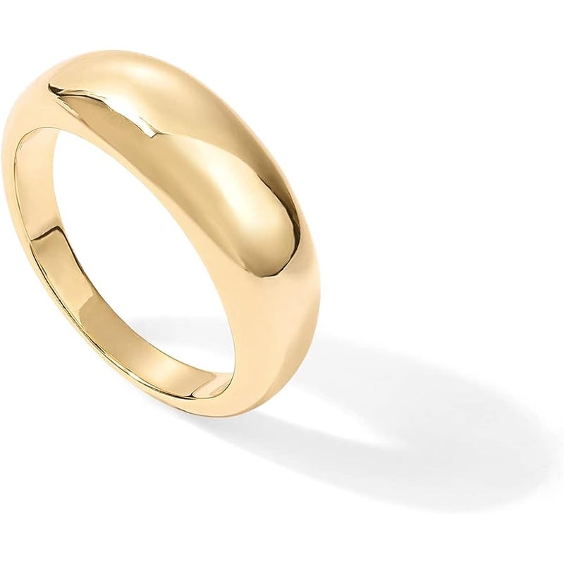 PAVOI 14K Gold Plated Chunky Dome Ring |Puffy Dome Stackable Rings | Womens Chunky Ring - Image 1