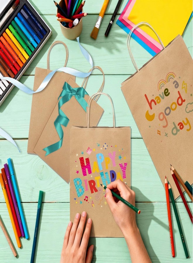 MESHA 90 Pack Brown Kraft Paper Bags with Handles Bulk, Multiple 3 Assorted Sizes Eco-Friendly Gift Bags for Small Shopping Business - Party Favors, Retail, Birthday Goody Bags & Grocery, 5/8/10 Inch - Image 5