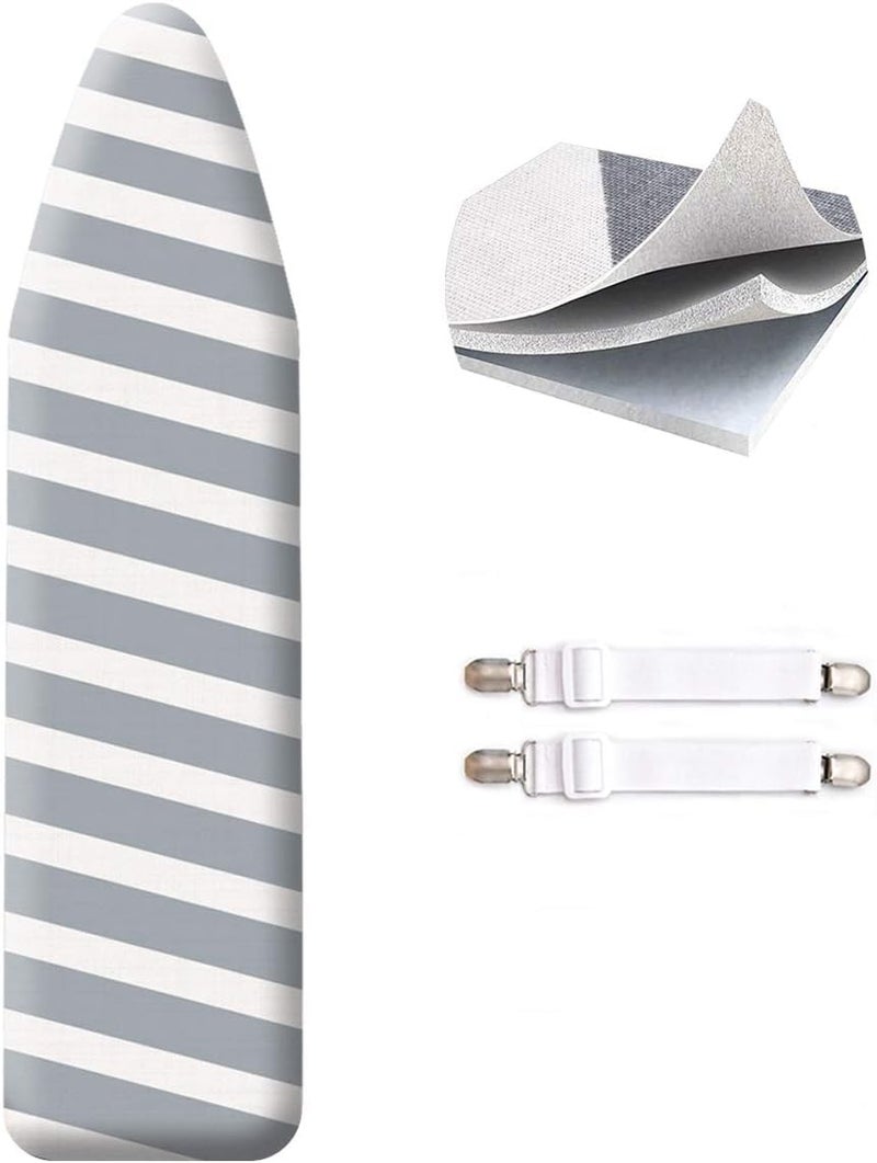 SheeChung SheeChung 42x12 Ironing Board Cover and Pad  with Pull Bungee Fit System and Connecting StrapsPremium Heavy Duty 4Layer Silicone Coated CoverHeat Reflective Scorch Resistant