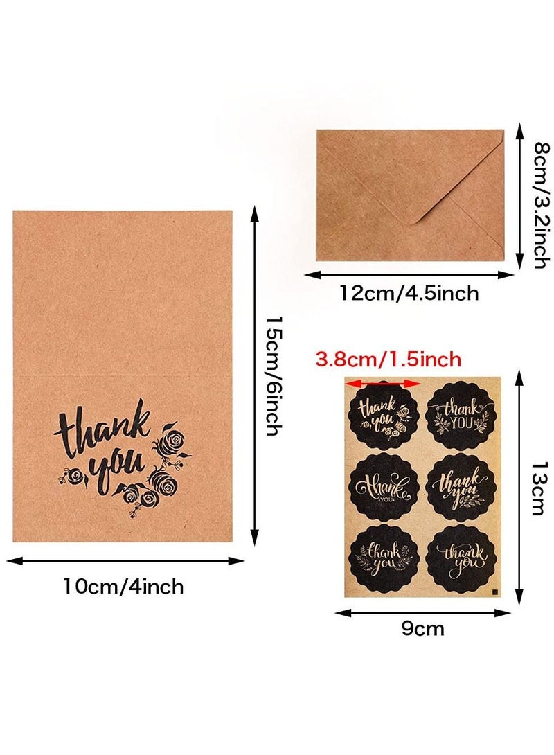 8 Sets of Thank You Cards  with Envelope  Thank You Greeting Cards and Stickers Perfect for Kids  Teacher's Day  Birthday  Graduation  Wedding  Mother's Day  etc. (24 Pieces) - Image 5