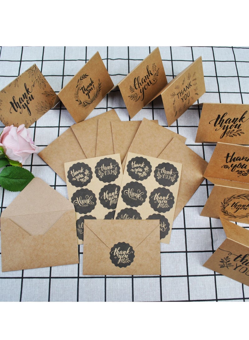 8 Sets of Thank You Cards  with Envelope  Thank You Greeting Cards and Stickers Perfect for Kids  Teacher's Day  Birthday  Graduation  Wedding  Mother's Day  etc. (24 Pieces) - Image 2