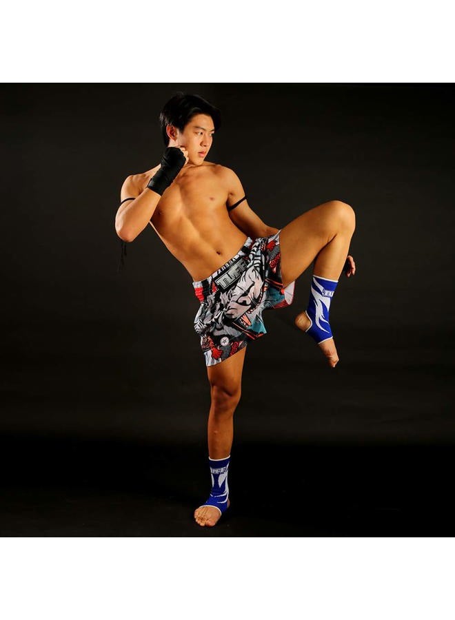 Tuff Sport Boxing Muay Thai Shorts Tiger Kick Martial Arts Training Gym Clothing Trunks, Gray Tiger, S - Image 2