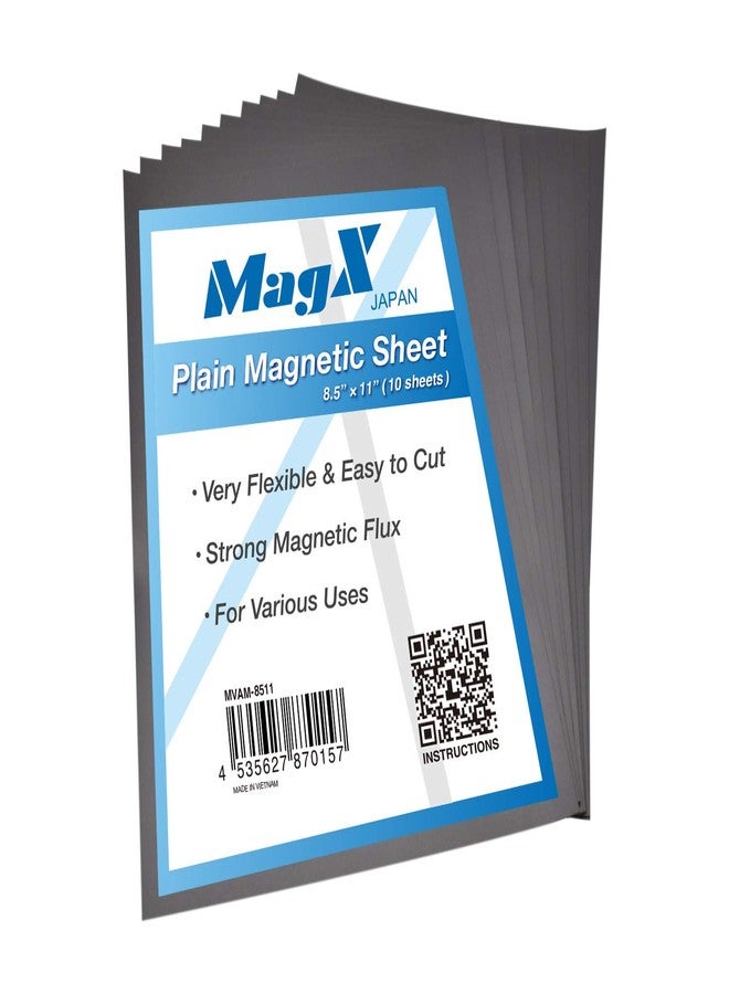 MagX Plain 8.5"x11" Magnetic Sheets, 30 mil Thick Flexible Magnet Sheets (10-Pack), Non-Adhesive for DIY Crafting, Die Storage, Educational Tools & Home Supply(MVAM-8511) - Image 1