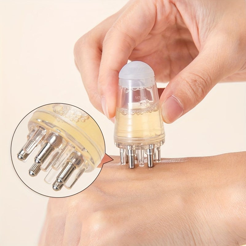 Shampoo Comb Applicator Bottle With 5 Ball Heads 1pc Gray Leak Proof Refillable - Image 4