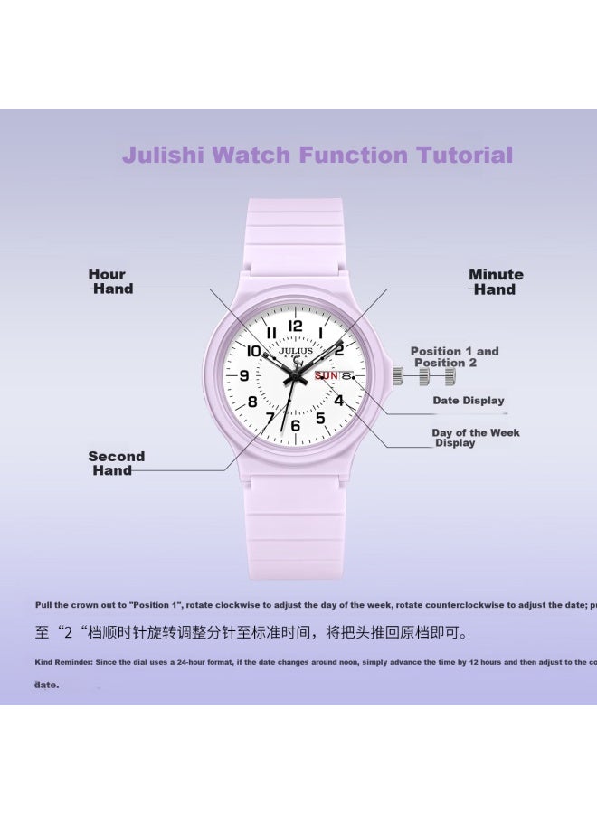 Julius Ja-1523c Waterproof Silent Student Watch For Women And Girls, High-value Design, Suitable For Middle And High School Students - Image 4