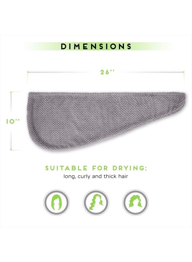 SimpleField Microfiber Hair Towel for All Hair Style, 2 Pack Quick Drying Hair Turban - Perfect for Women, Men and Kids (Grey) - Image 5