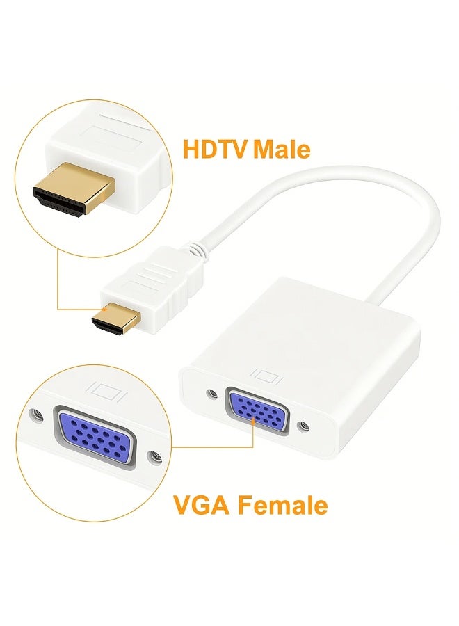 HDTV / HDMI to VGA Adapter Cable – 20cm, White  - Image 2