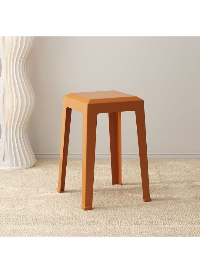 DANUBE HOME Sorfey Stool Light Weight Single Backless Chair PP Material Modern Design 1 Seater Chair For Living Room Dining Room Indoor Furniture L28xW28xH47cm -Orange 