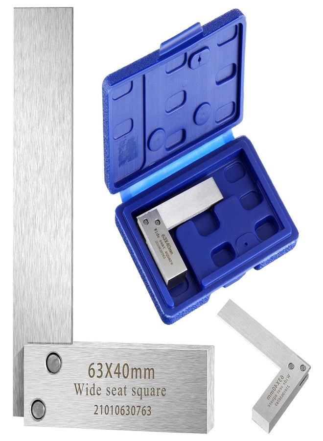 Weewooday Engineer Square Machinist Set - High Precision Steel Square for Woodworking - Wide Base, L-Type Measuring Tool(2.52 x 1.6 Inch) - Image 1