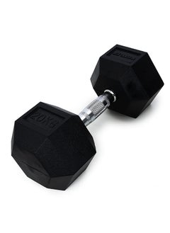 anythingbasic. Hexagonal Dumbbell of 20kg (44LB) Includes 1 * 20Kg (44LB) | Material : Iron with Rubber Coat | Exercise, Fitness and Strength Training Weights at Home/Gym | Unisex  - Image 1