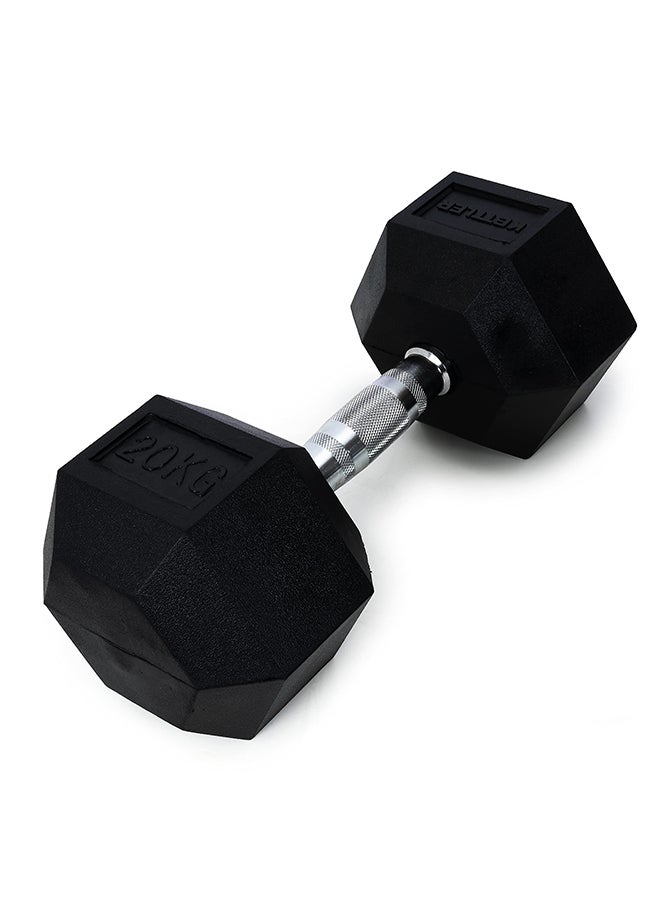 anythingbasic. Hexagonal Dumbbell of 20kg (44LB) Includes 1 * 20Kg (44LB) | Material : Iron with Rubber Coat | Exercise, Fitness and Strength Training Weights at Home/Gym | Unisex  - Image 1