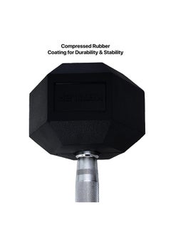 anythingbasic. Hexagonal Dumbbell of 20kg (44LB) Includes 1 * 20Kg (44LB) | Material : Iron with Rubber Coat | Exercise, Fitness and Strength Training Weights at Home/Gym | Unisex  - Image 5