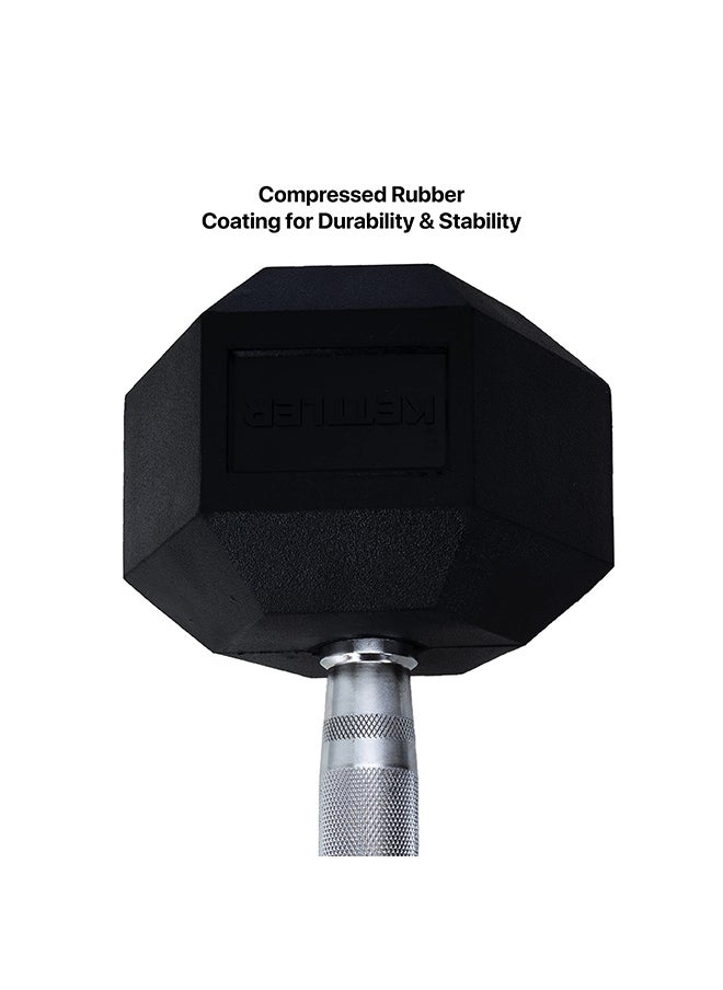 anythingbasic. Hexagonal Dumbbell of 20kg (44LB) Includes 1 * 20Kg (44LB) | Material : Iron with Rubber Coat | Exercise, Fitness and Strength Training Weights at Home/Gym | Unisex  - Image 5