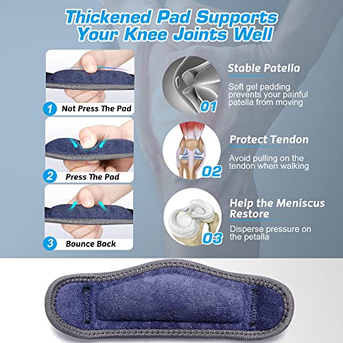 IPOW Embroidery Patellar Tendon Support Strap 2 Pack Knee Pain Relief Patella Stabilizer Knee Strap knee Support for Women and Men Knee Braces for Running Working Out Weightlifting - Image 5
