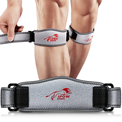 IPOW Embroidery Patellar Tendon Support Strap 2 Pack Knee Pain Relief Patella Stabilizer Knee Strap knee Support for Women and Men Knee Braces for Running Working Out Weightlifting - Image 2