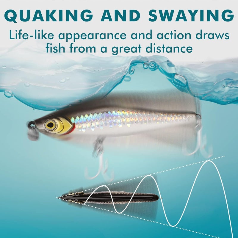 TRUSCEND Easy Catch Swimmax, Magic Noisy Turbulent Wiggling and Vibrating Actions for More Bites, Segmented Swimbait Jointed by Dyneema Strongest Fiber, Lifelike Fishing Lures for Relax Family Fishing - Image 3