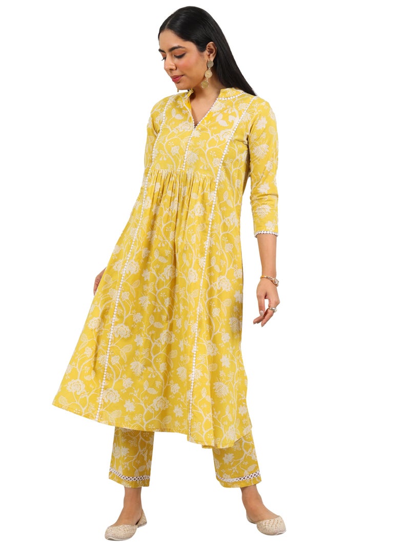 Libas Printed Pure Cotton Straight Kurta With Trouser-400427HL - Image 1