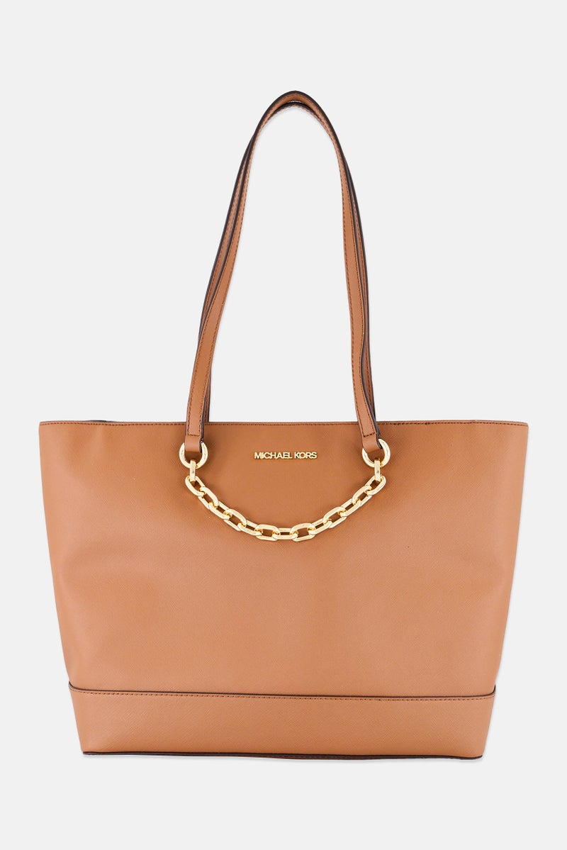 Michael Kors Women Brand Logo Tote Bag 40 L x 27 H x 14 W cm, Brown - Image 1