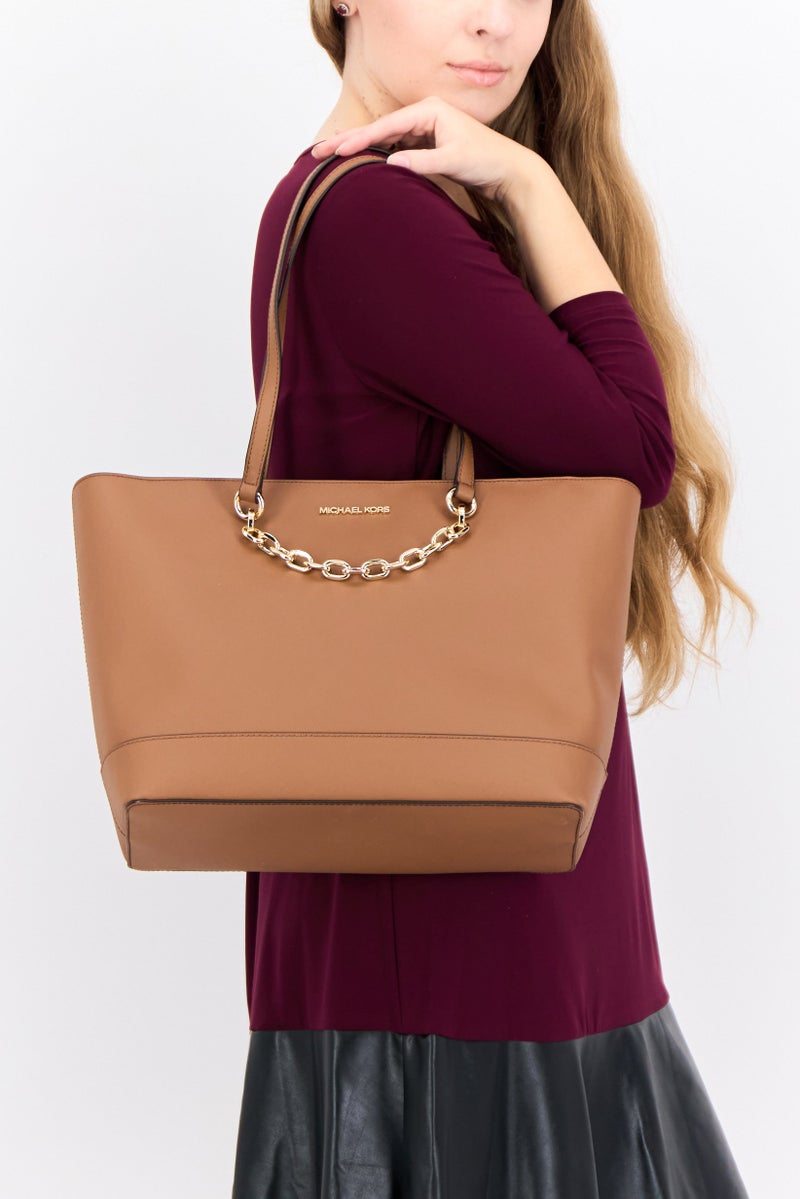 Michael Kors Women Brand Logo Tote Bag 40 L x 27 H x 14 W cm, Brown - Image 2