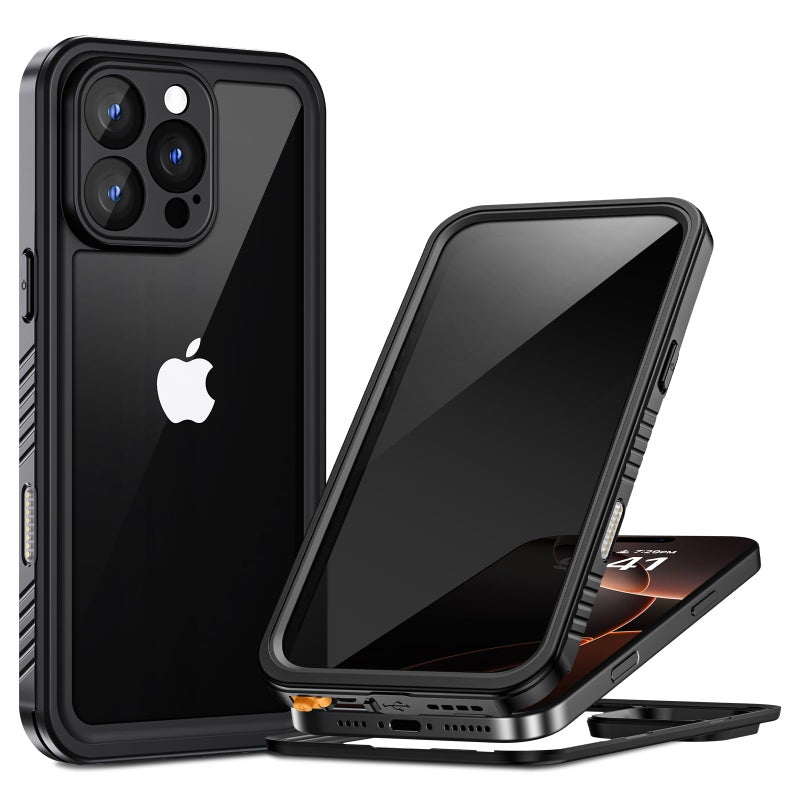 Lanhiem Privacy for iPhone 16 Pro Max Waterproof Case, Dustproof Case with Privacy Screen Protector, Heavy Duty Full Body Anti-Spy Waterproof Phone Cover 6.9" (Black) - Image 1